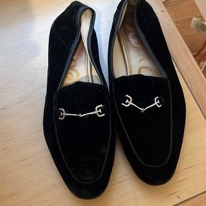 Black velvet loafers